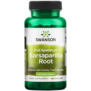 SWANSON Sarsaparilla Root 450mg 60 kapsułek Kolcorośl - suplement diety