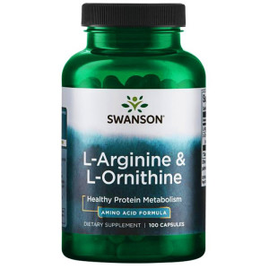 SWANSON L-Arginine & L-Ornithine 100 kapsułek L-Arginina L-Ornityna