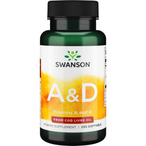 SWANSON Witamina A & D 250 kapsułek - suplement diety