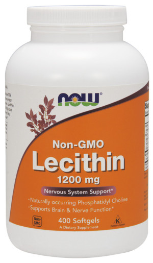 NOW Foods LECYTYNA bez GMO lecithin 1200mg 400 kapsułek Żelowych
