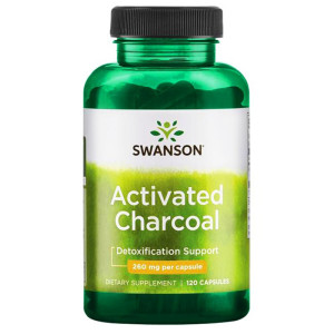SWANSON Węgiel Drzewny Aktywowany 260 mg 120 kapsułek Activated Charocal