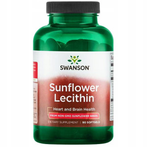 SWANSON Sunflower Lecithin LECYTYNA SŁONECZNIKOWA bez GMO 1200 mg 90 kaps