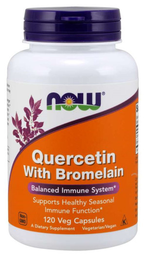NOW Foods Kwercetyna z Bromelainą Quercetin with Bromelain 120 kapsułek