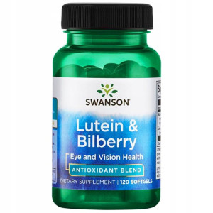 SWANSON Luteina z borówka LUTEIN & BILBERRY Antyoksydanty Borówka  - suplement diety- 120 kapsułek