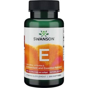 SWANSON Witamina E NATURALNA 200IU / 250 kapsułek żelowych