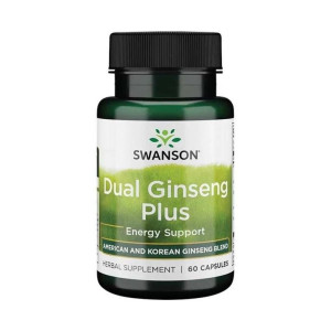 SWANSON Dual Ginseng Plus 60 kapsułek żeń-szeń koreański
