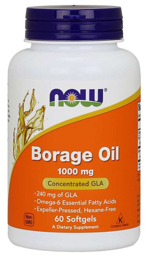 NOW Foods BORAGE OIL Olej z ogórecznika 1000 mg -suplement diety- 60 kapsułek
