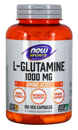 NOW Foods L- GLUTAMINE Aminokwas L-Glutamina 1000 mg -suplement diety- 120 kapsułek NOW Sports