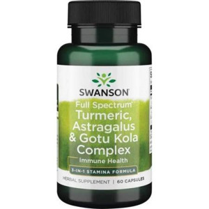 SWANSON Turmeric, Astragalus & Gotu Kola Complex 60 kapsułek Full Spectrum kurkuma