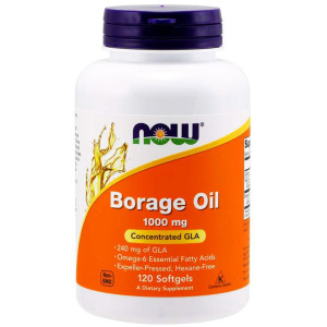 NOW Foods BORAGE OIL Olej z ogórecznika 1000 mg - suplement diety - 120 kapsułek