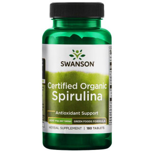 SWANSON SPIRULINA ORGANICZNA 100% certifited organic 500mg 180 tabletek