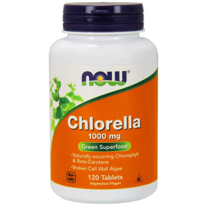 NOW Foods Chlorella 1000mg 120 tabletek - suplement diety