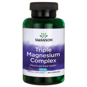 SWANSON Triple Magnesium Complex 400 mg 300 kapsułek Magnez trzy formy- suplement diety