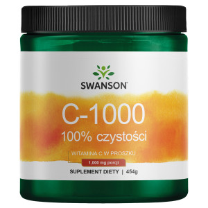 SWANSON Witamina C w proszku 100% czystości 454g (kwas l-askorbinowy) - suplement diety