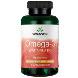 SWANSON Omega-3 & Witamina D3 60 kapsułek - suplement diety