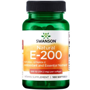 SWANSON Witamina E NATURALNA 200IU  100 kapsułek żelowych