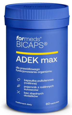 ForMeds BICAPS ADEK MAX Kompleks witamin A, D3, E, K2 MK-7 - ADEK- suplement diety - 60 kapsułek