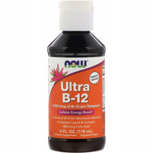 NOW Foods Witamina B-12 ULTRA LIQUID 118ml krople B12 KOMPLEKS WITAMIN B- suplement diety