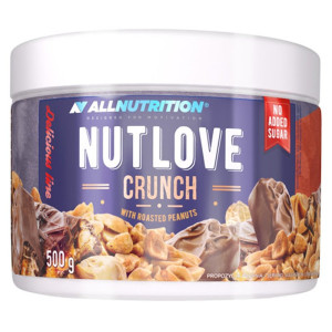 ALLNUTRITION NUTLOVE CRUNCH 500g Krem mleczno-czekoladowy z orzeszkami ziemnymi