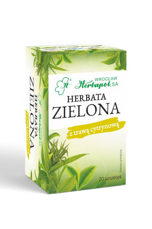 HERBAPOL HERBATA ZIELONA Z TRAWĄ CYTRYNOWĄ FIX 20x3g