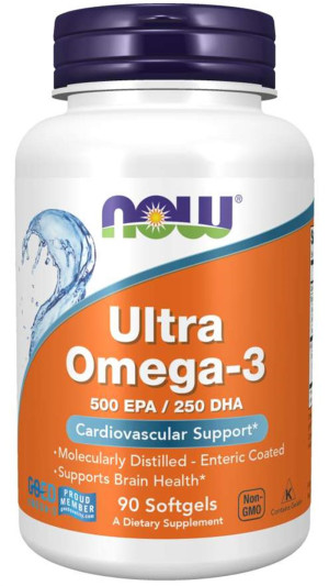 NOW Foods ULTRA OMEGA-3 (500 EPA / 250 DHA) - 90 kapsułek Żelowych