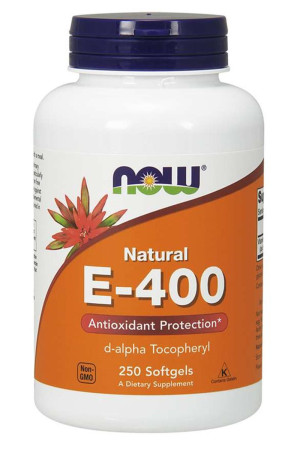NOW Foods Witamina E-400 Natural (D-alfa-tokoferyl) NATURALNA -suplement diety- 250 kapsułek