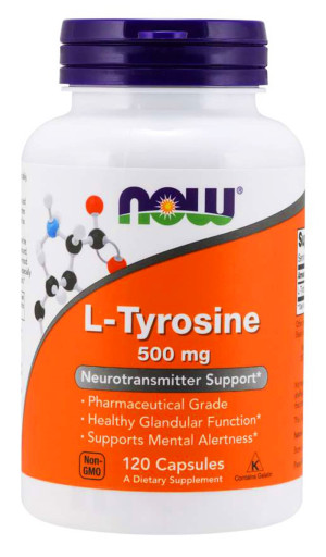 NOW Foods L-Tyrozyna 500mg 120 kapsułek - suplement diety
