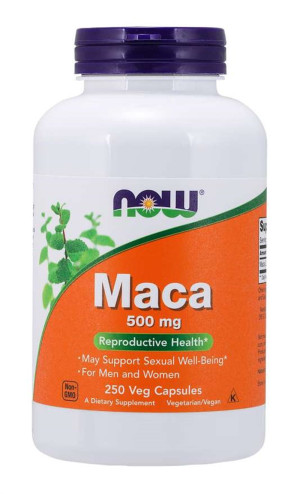 NOW Foods MACA 500mg 250 wegetariańskich kapsułek - suplement diety