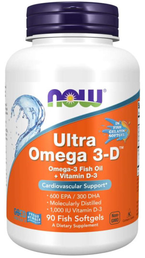 NOW Foods ULTRA OMEGA-3D - 90 kapsułek OMEGA 3