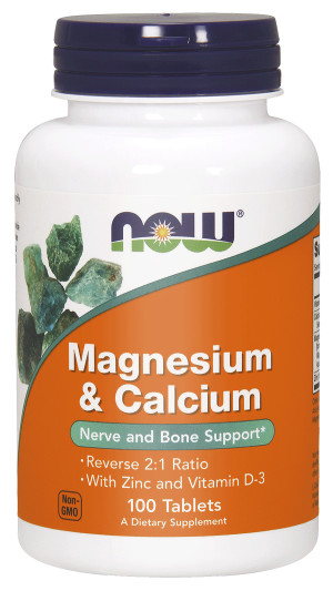 NOW Foods Magnesium & Calcium D3 Cynk 100 tabletek