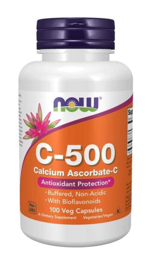 NOW Foods Witamina C-500 ASCORBATE - 100 kapsułek