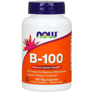 NOW Foods B-100 kompleks witamin B 100 wegetariańskich kapsułek - suplement diety
