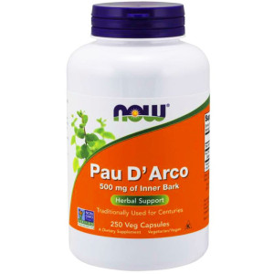 NOW Foods Pau D'Arco 500mg 250 wegetariańskich kapsułek - suplement diety