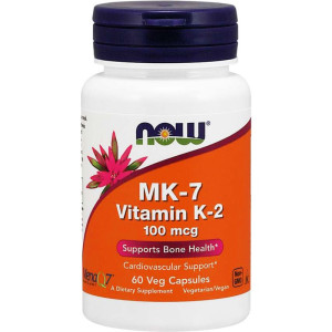 NOW Foods Witamina K2 MK-7 100mcg 60 wegetariańskich kapsułek - suplement diety