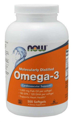 NOW Foods OMEGA 3 (1000mg) - suplement diety - 500 kapsułek