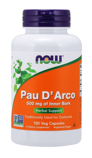 NOW Foods Pau D'Arco 500mg 100 kapsułek wegetariańskich - suplement diety
