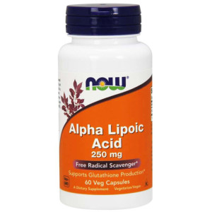 NOW Foods ALA Kwas alfa liponowy Alpha Lipoic Acid 250mg 60 kapsułek - suplement diety
