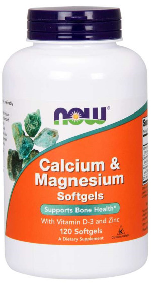 NOW Foods CALCIUM-MAGNESIUM witamina D-3 + MINERAŁY 120 kapsułek