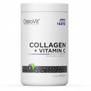 OstroVit Pure Collagen+ Vitamin C 400g KOLAGEN WITAMINA C CZARNA PORZECZKA