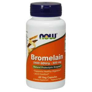 NOW Foods Bromelaina 500mg 60 kapsułek VEGGE - suplement diety