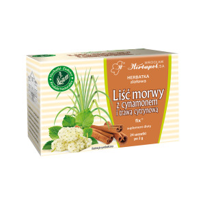 HERBAPOL HERBATA MORWA Z CYNAMONEM I TRAWĄ CYTRYNOWĄ FIX 24 torebki