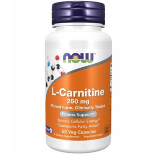 NOW Foods L-Carnitine - 250mg - suplement diety - 60 kapsułek