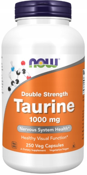 NOW Foods Tauryna - Podwójna moc - TAURINE 1000mg 250 kapsułek
