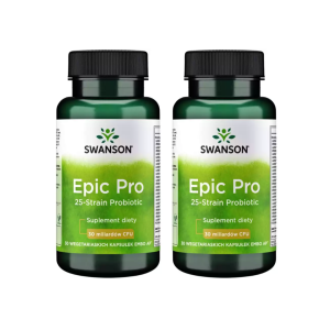 [Zestaw] 2X SWANSON Epic Pro 25 Strain Probiotic 30 wegetariańskich kapsułek DR - suplement diety