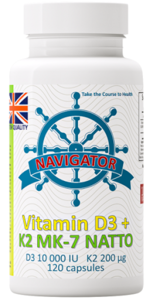 Navigator WITAMINA D3 10000IU+ K2 200mcg 120 kapsułek