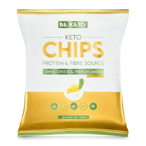 BE KETO Keto Chipsy - Ser Szwajcarski  Francuska Cebulka 30g Low Carb