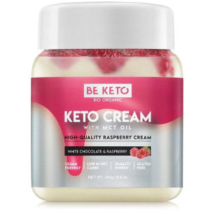 BE KETO Keto Krem Biała Czekolada & Malina 250g