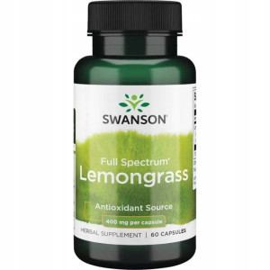 SWANSON Lemongrass 400 mg 60 kapsułek Full Spectrum trawa cytrynowa
