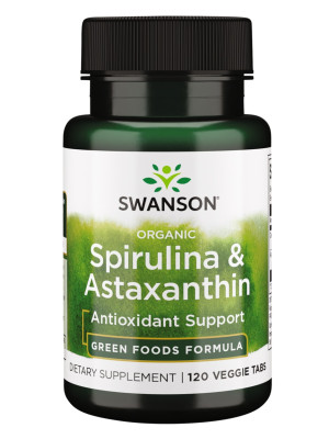 SWANSON SPIRULINA ORGANICZNA& ASTAXANTHIN 120 tabletek