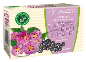 HERBAPOL HERBATA ziołowo-owocowa ziele CZYSTKA z owocem czarnej PORZECZKI fix 24 saszetki